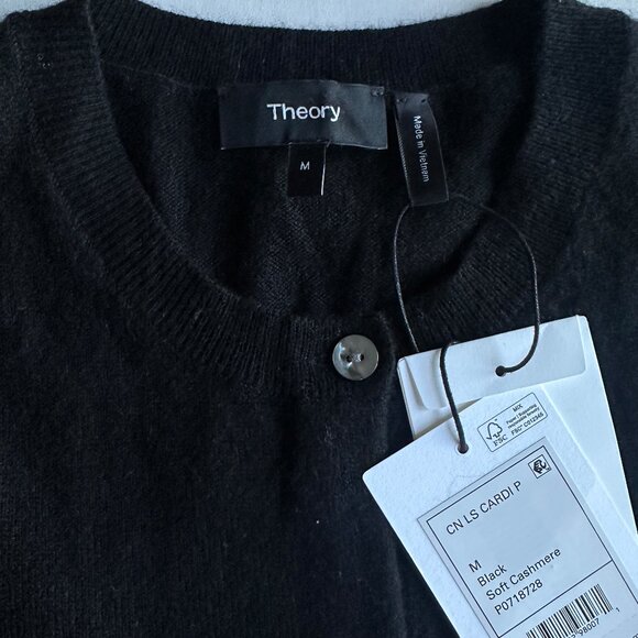 NWT Theory 100% Soft Cashmere Cardigan Black - Size Medium - Picture 10 of 10